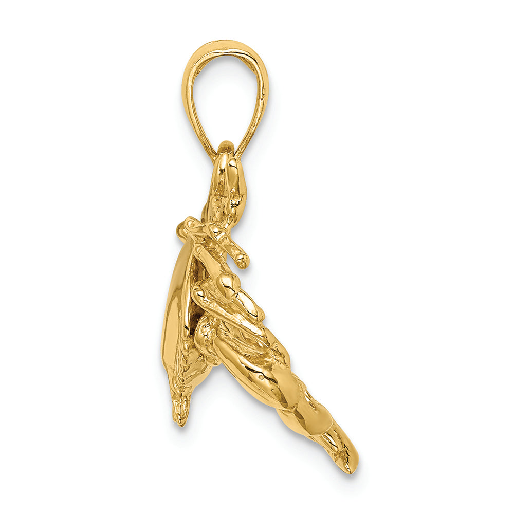 FJC Finejewelers 14k Yellow Gold Stone Crab Facing Down Charm