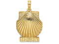 FJC Finejewelers 14k Yellow Gold Ocean City Under Scallop Shell Charm