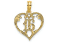 FJC Finejewelers 14k Yellow Gold 16" Inside Heartcut-ou Charm