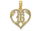 FJC Finejewelers 14k Yellow Gold 16" Inside Heartcut-ou Charm