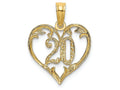 FJC Finejewelers 14k Yellow Gold 20" Inside Heartcut-ou Charm