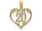 FJC Finejewelers 14k Yellow Gold 20" Inside Heartcut-ou Charm