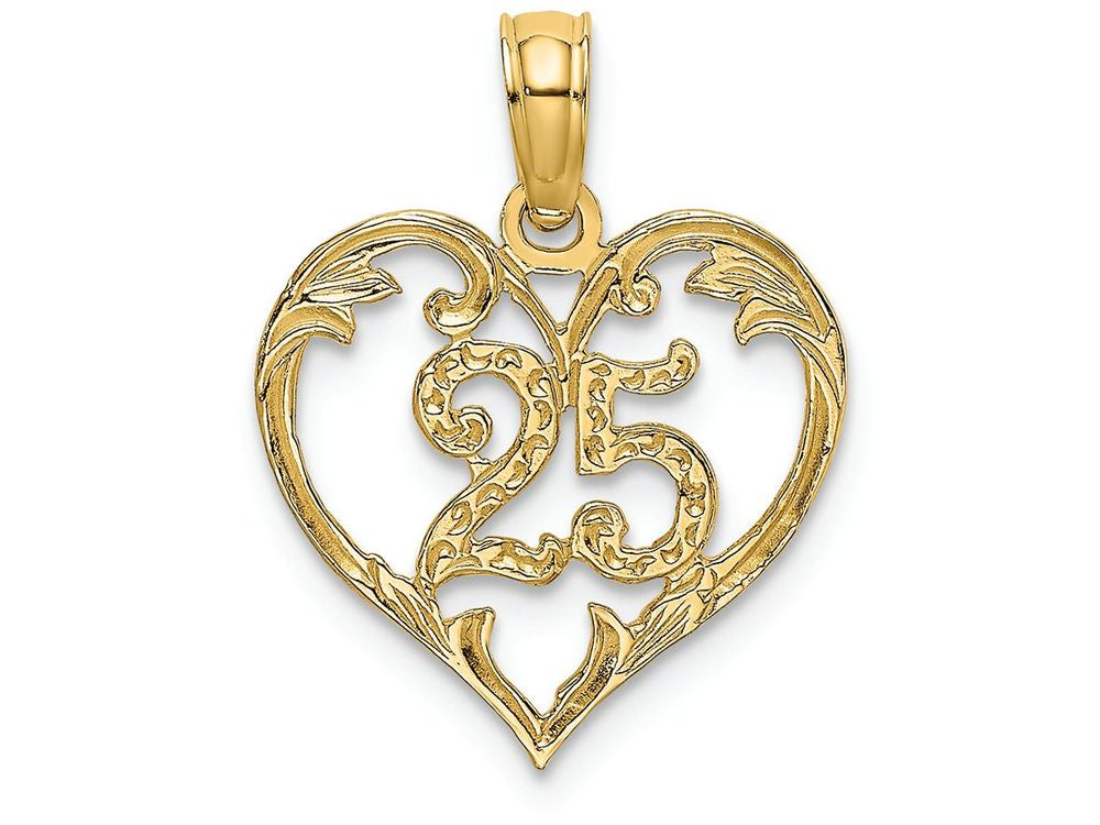 FJC Finejewelers 14k Yellow Gold 25" Inside Heartcut-ou Charm