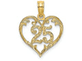 FJC Finejewelers 14k Yellow Gold 25" Inside Heartcut-ou Charm