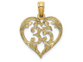 FJC Finejewelers 14k Yellow Gold 35" Inside Heartcut-ou Charm