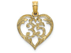 FJC Finejewelers 14k Yellow Gold 35" Inside Heartcut-ou Charm