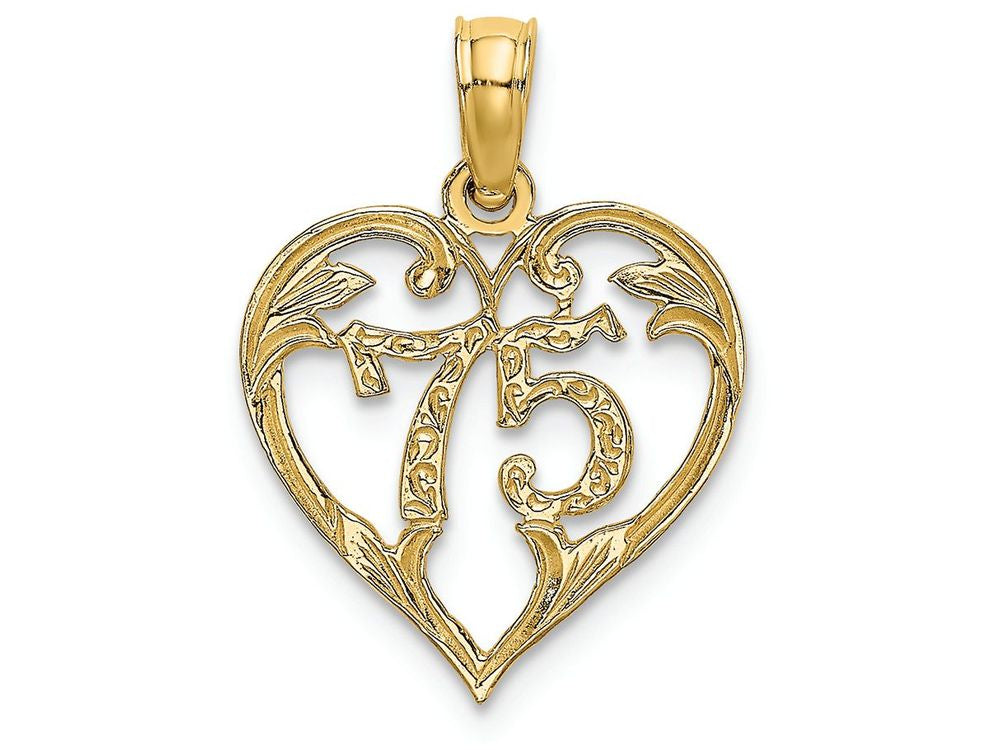 FJC Finejewelers 14k Yellow Gold 75" Inside Heartcut-ou Charm