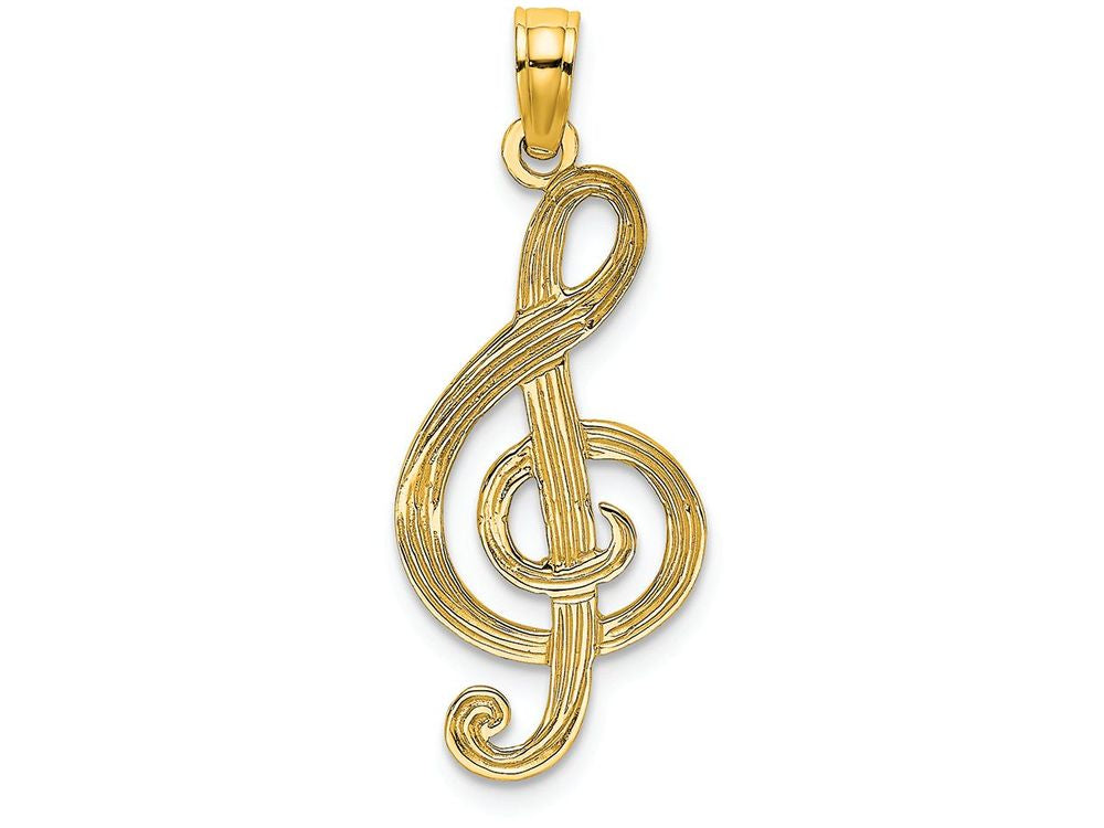 FJC Finejewelers 14k Yellow Gold Music Clef Notesingle - Music Note Charm