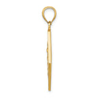 FJC Finejewelers 14k Yellow Gold Caduceus Medical Disc Textured Back Charm