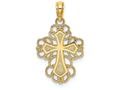FJC Finejewelers 14k Yellow Gold Beaded Lace Trim Cross Charm