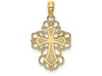 FJC Finejewelers 14k Yellow Gold Beaded Lace Trim Cross Charm