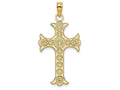 FJC Finejewelers 14k Yellow Gold Engraved Crossdouble Sided with Different Designs Charm