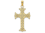 FJC Finejewelers 14k Yellow Gold Engraved Crossdouble Sided with Different Designs Charm