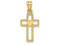 FJC Finejewelers 14k Yellow Gold Cross with Heart Charm
