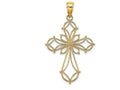 FJC Finejewelers 14k Yellow Gold Fancy Cross with Multi-shapes Charm