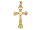 FJC Finejewelers 14k Yellow Gold Cross with Heartengraved Charm
