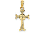 FJC Finejewelers 14k Yellow Gold Cross with 4-leaf Clover Charm
