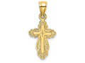 FJC Finejewelers 14k Yellow Gold Cross Inside Crosssolid Charm