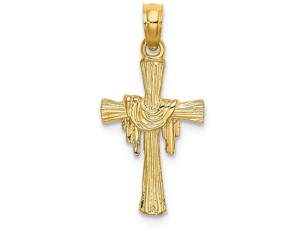 FJC Finejewelers 14k Yellow Gold Cross with Drape Charm