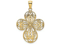 FJC Finejewelers 14k Yellow Gold Filigree Cross with Rounded Tips Charm