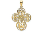 FJC Finejewelers 14k Yellow Gold Filigree Cross with Rounded Tips Charm