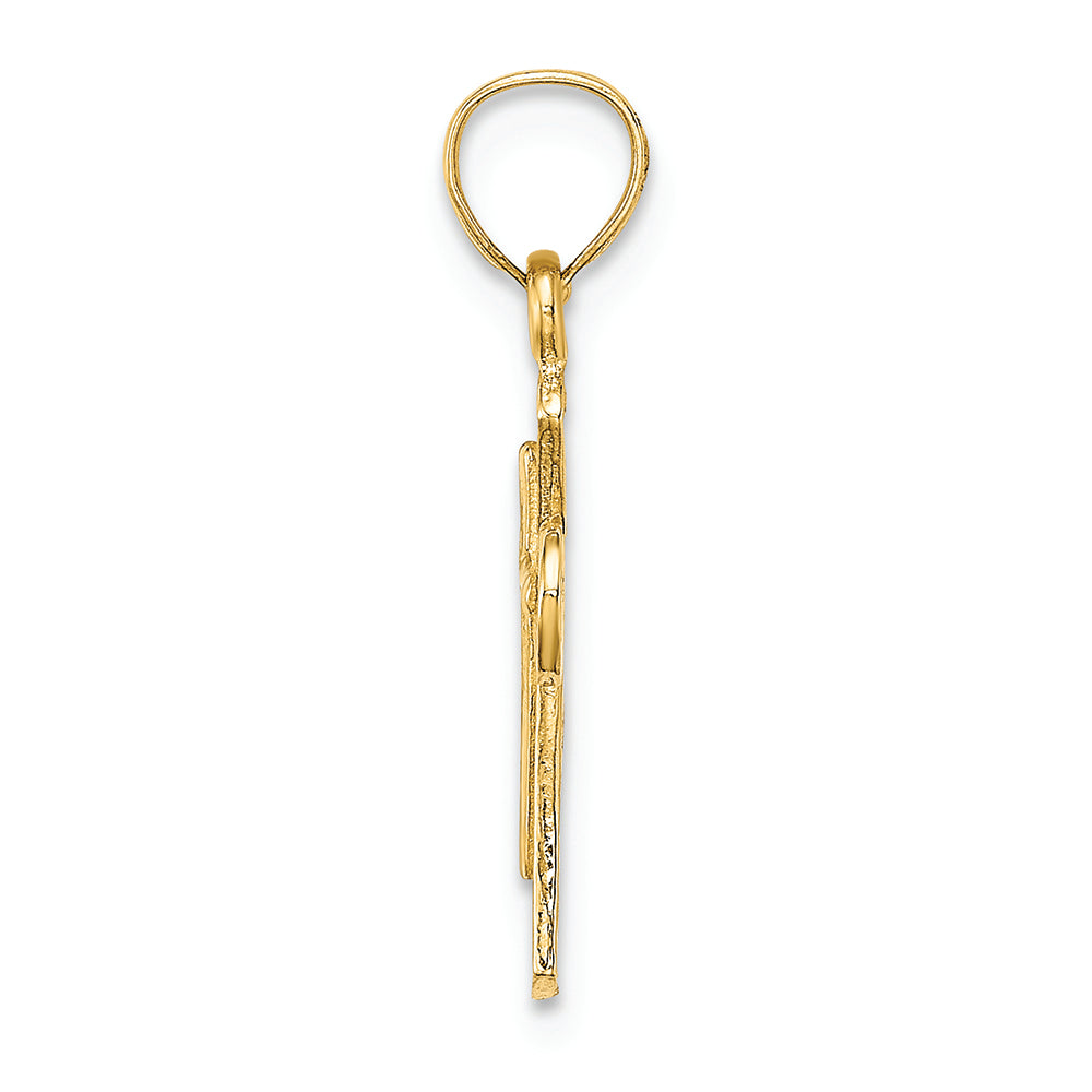 FJC Finejewelers 14k Yellow Gold Cross Inside A Crosssolid Charm