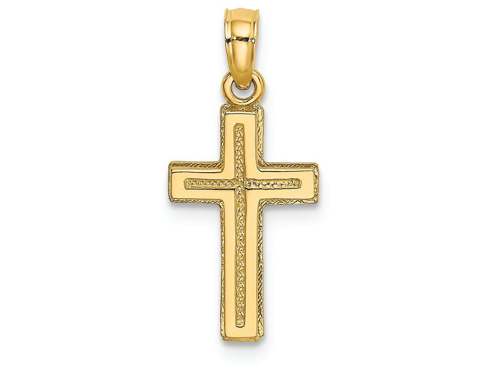 FJC Finejewelers 14k Yellow Gold Cross with Dimension Charm