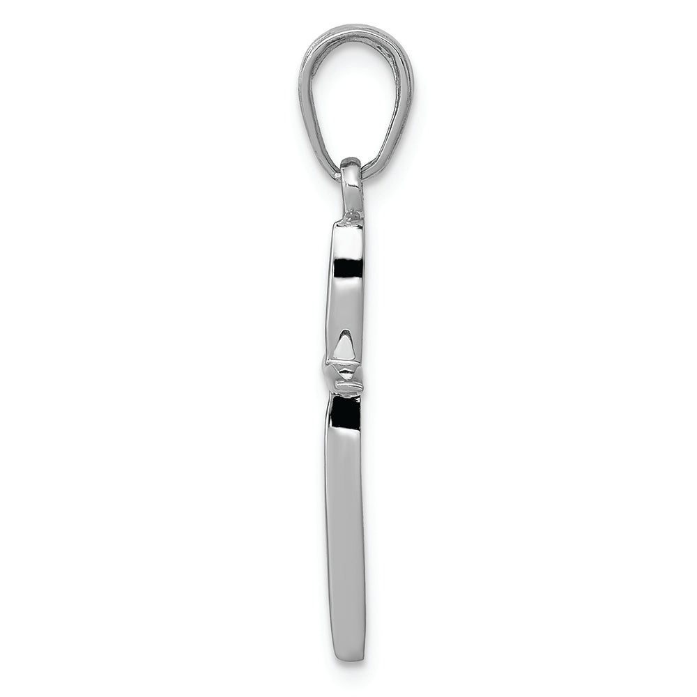 FJC Finejewelers 14k White Gold Bright Cut Stick Cross with Tapered Ends Charm