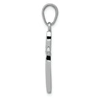 FJC Finejewelers 14k White Gold Bright Cut Stick Cross with Tapered Ends Charm