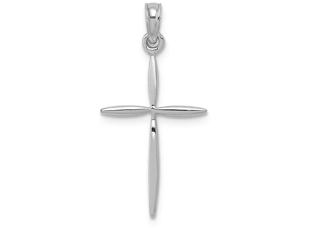 FJC Finejewelers 14k White Gold Bright Cut Stick Cross with Tapered Ends Charm