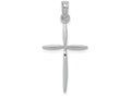 FJC Finejewelers 14k White Gold Bright Cut Stick Cross with Tapered Ends Charm