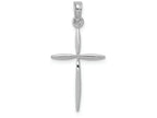 FJC Finejewelers 14k White Gold Bright Cut Stick Cross with Tapered Ends Charm