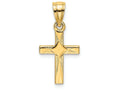 FJC Finejewelers 14k Yellow Gold Mini Cross with Diamond Shape Center Charm