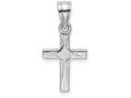 FJC Finejewelers 14k White Gold Mini Cross with Diamond Shape Center Charm