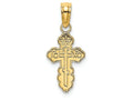 FJC Finejewelers 14k Yellow Gold Mini Eastern Orthodox Cross with Scalloped Edges Charm