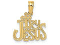 FJC Finejewelers 14k Yellow Gold Try Jesus Polish Engraved Charm