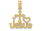 FJC Finejewelers 14k Yellow Gold Jesus with Cross Heart On Top Charm