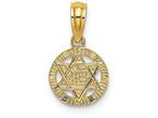 FJC Finejewelers 14k Yellow Gold Star Of David In Circleengraved - Jewish Charm