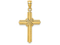 FJC Finejewelers 14k Yellow Gold Cross with X Centerbeaded Center Design Charm
