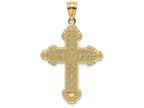 FJC Finejewelers 14k Yellow Gold Flower Centered Scroll Cross with Flower On Bottom Tip Charm