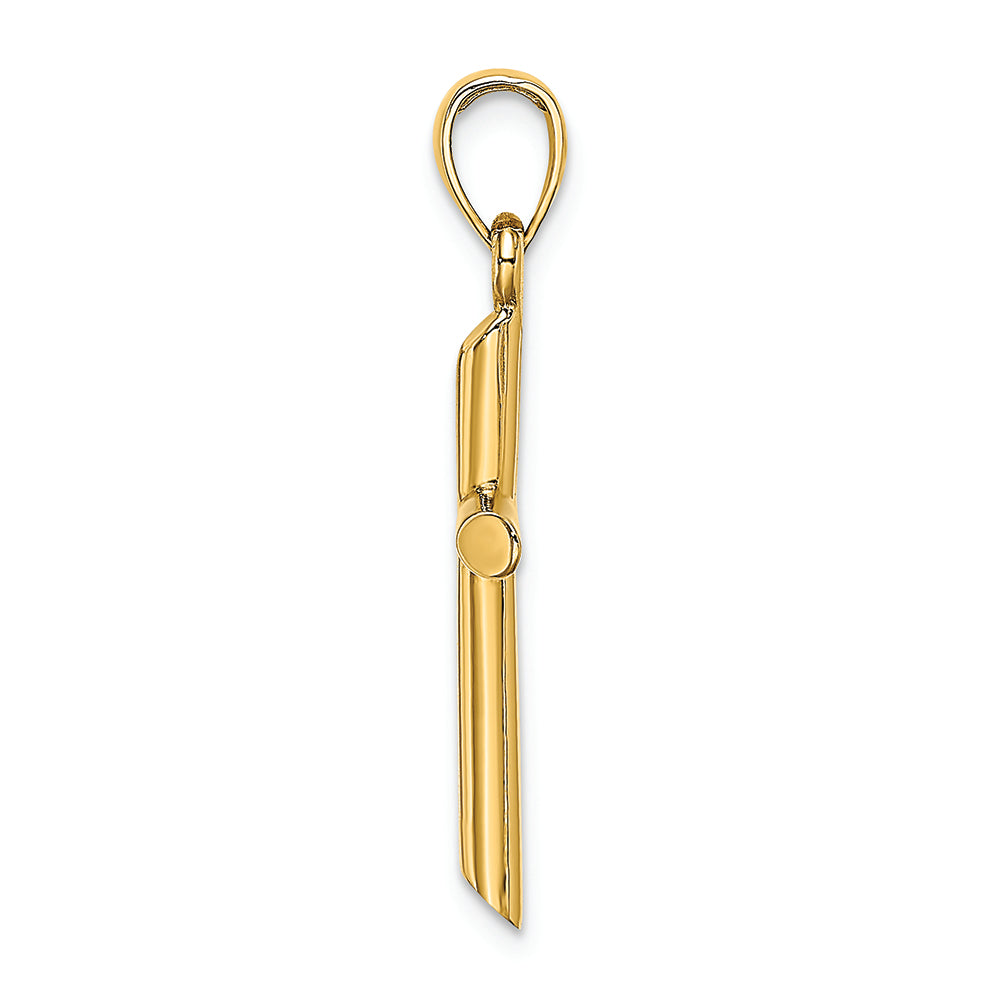 FJC Finejewelers 14k Yellow Gold Cylinder Cross Polish Angled Tips Charm