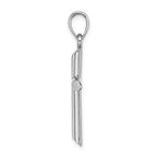 FJC Finejewelers 14k White Gold Cylinder Cross Polish Angled Tips Charm