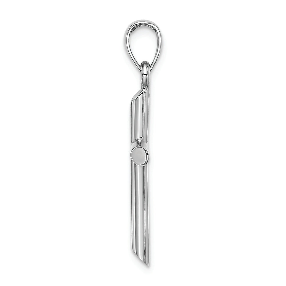 FJC Finejewelers 14k White Gold Cylinder Cross Polish Angled Tips Charm