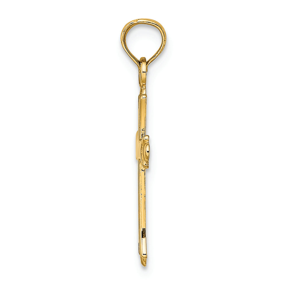 FJC Finejewelers 14k Yellow Gold Cross with Teradrop Tips Polish Charm