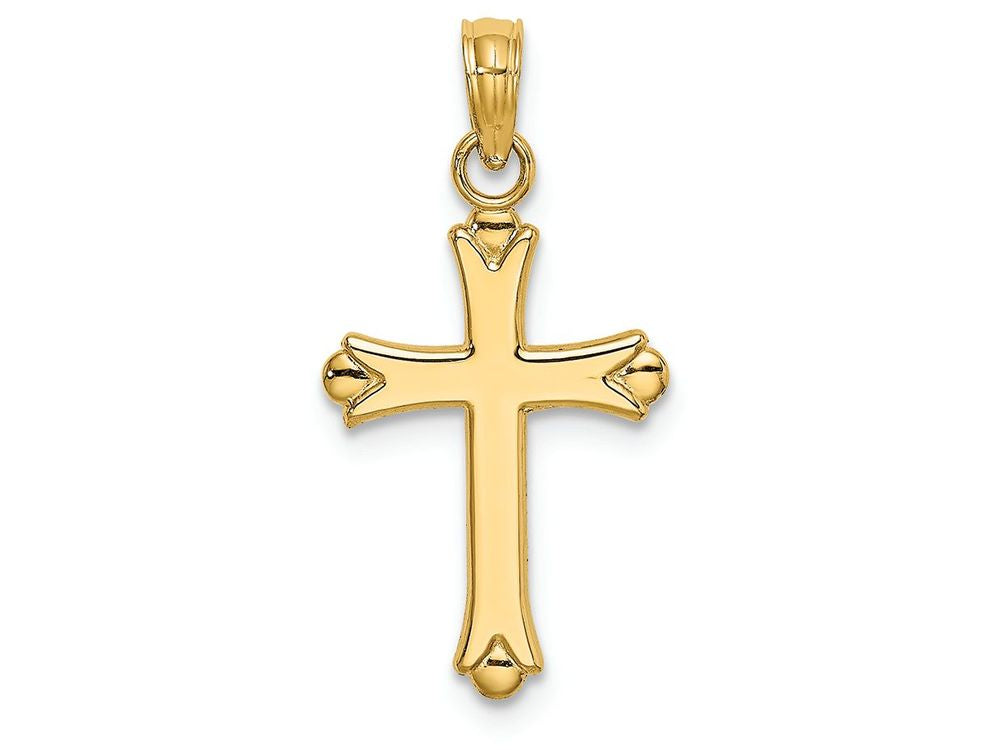 FJC Finejewelers 14k Yellow Gold Cross with Teradrop Tips Polish Charm