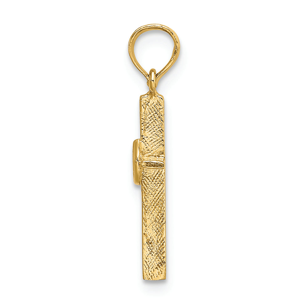 FJC Finejewelers 14k Yellow Gold Infinity Circles On Stick Cross Charm
