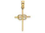 FJC Finejewelers 14k Yellow Gold Infinity Circles On Stick Cross Charm