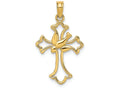 FJC Finejewelers 14k Yellow Gold Cross with Dove Center Charm