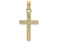 FJC Finejewelers 14k Yellow Gold Block Cross with Design Center Charm