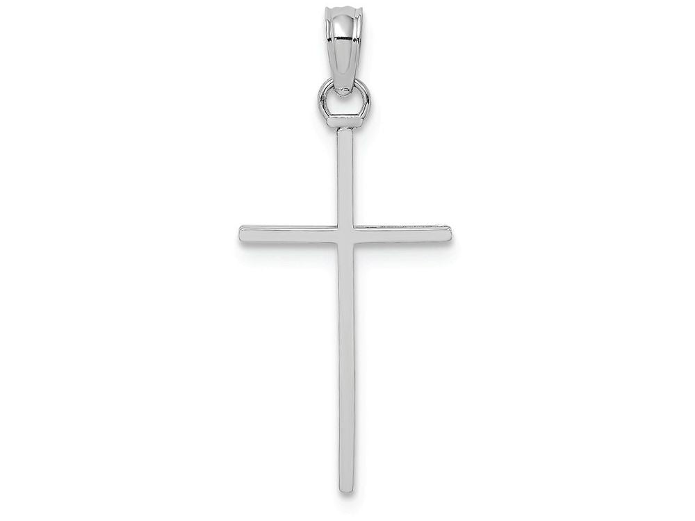 FJC Finejewelers 14k White Gold 3d Stick Cross Charm
